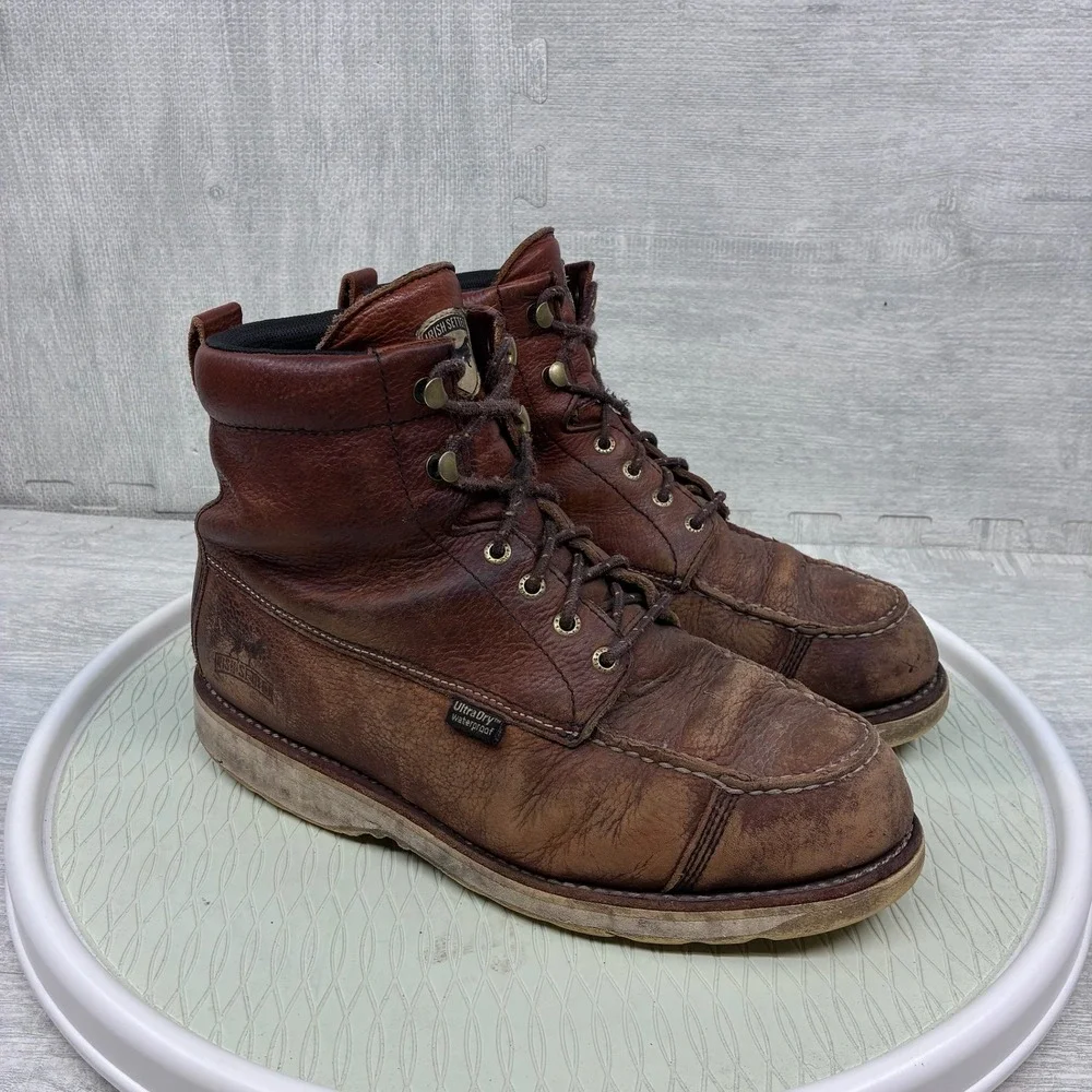 Irish Setter Wingshooter Boots Mens 10.5 Brown Leather Waterproof Moc Toe 838